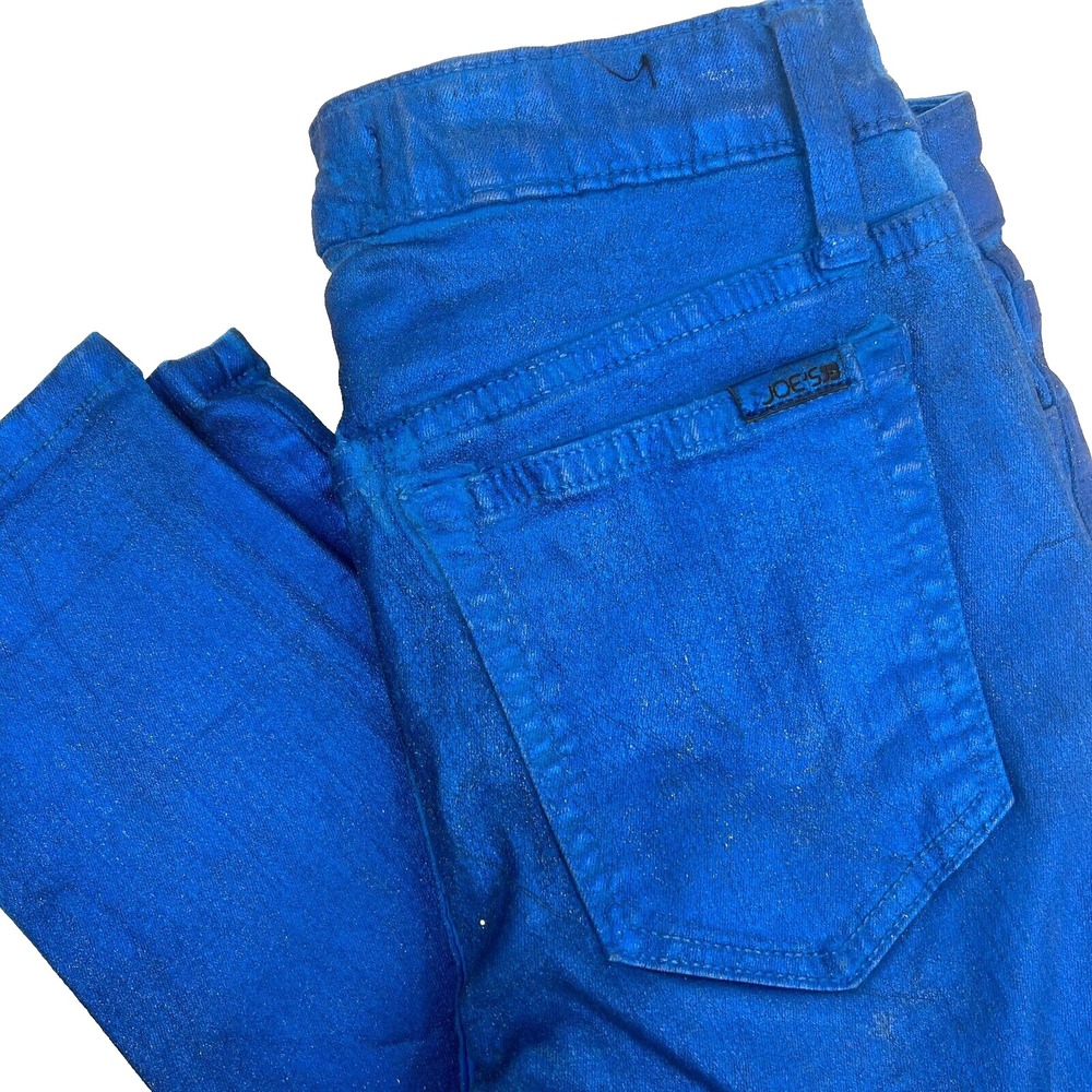 JOE'S JEANS Women's Size 24 Blue Glitter Skinny Ankle Pants MADE IN USA Stretch